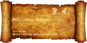 Márkus Adony névjegykártya